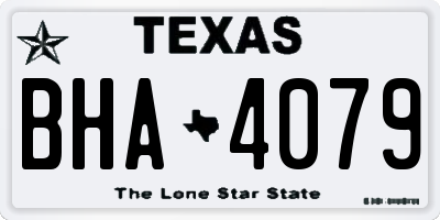TX license plate BHA4079