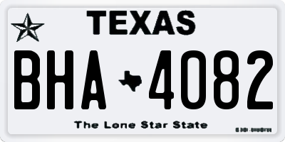 TX license plate BHA4082
