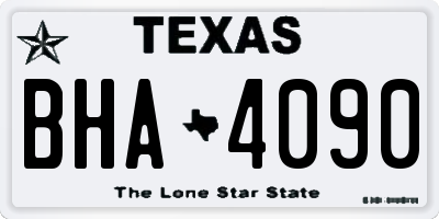 TX license plate BHA4090