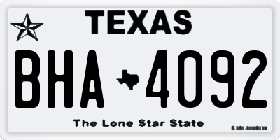 TX license plate BHA4092