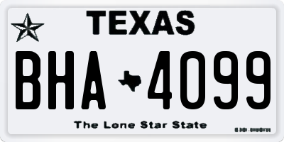 TX license plate BHA4099