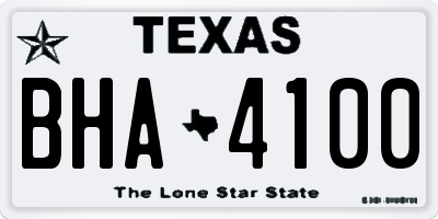 TX license plate BHA4100