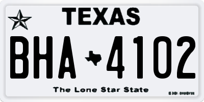 TX license plate BHA4102