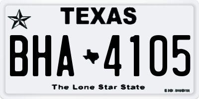 TX license plate BHA4105