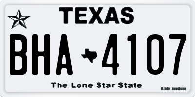 TX license plate BHA4107