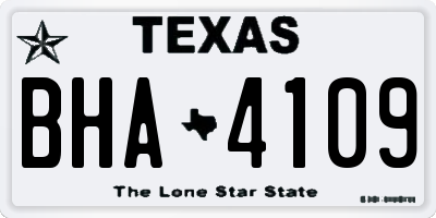 TX license plate BHA4109