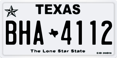 TX license plate BHA4112