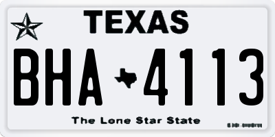 TX license plate BHA4113