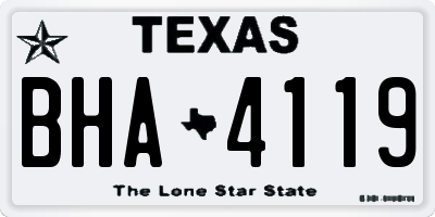 TX license plate BHA4119
