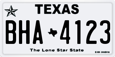 TX license plate BHA4123