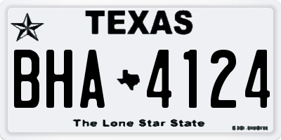TX license plate BHA4124