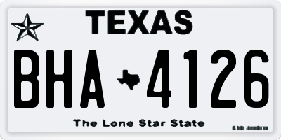 TX license plate BHA4126