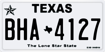 TX license plate BHA4127