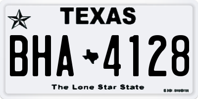 TX license plate BHA4128