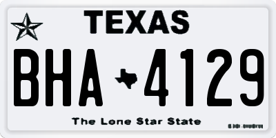 TX license plate BHA4129