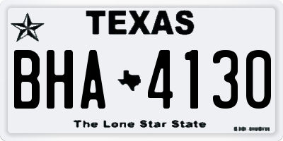 TX license plate BHA4130