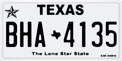TX license plate BHA4135