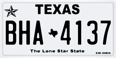 TX license plate BHA4137