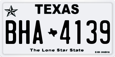 TX license plate BHA4139