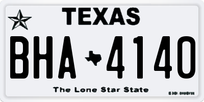 TX license plate BHA4140
