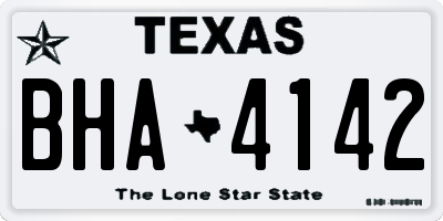 TX license plate BHA4142