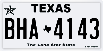 TX license plate BHA4143