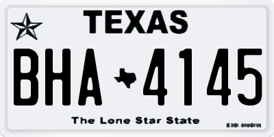 TX license plate BHA4145
