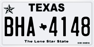 TX license plate BHA4148