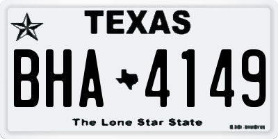 TX license plate BHA4149