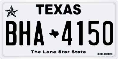 TX license plate BHA4150