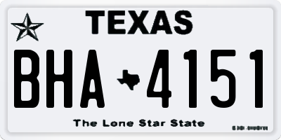 TX license plate BHA4151