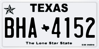 TX license plate BHA4152