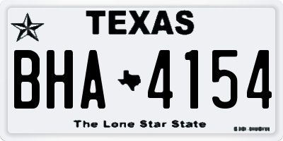 TX license plate BHA4154