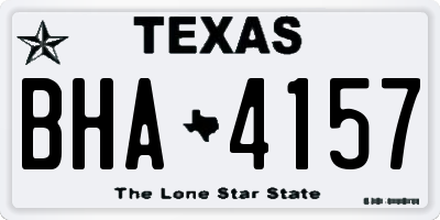 TX license plate BHA4157