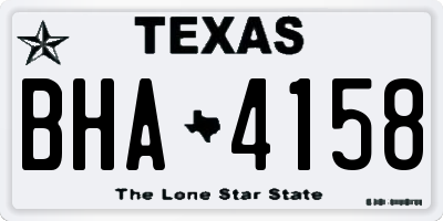 TX license plate BHA4158