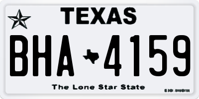 TX license plate BHA4159