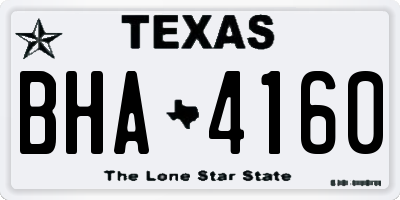 TX license plate BHA4160
