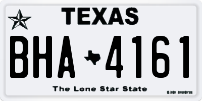 TX license plate BHA4161