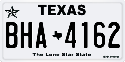 TX license plate BHA4162