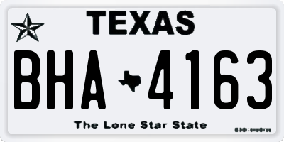 TX license plate BHA4163