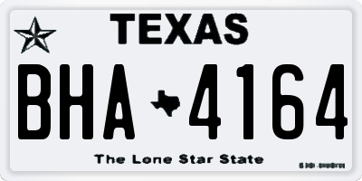 TX license plate BHA4164