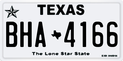 TX license plate BHA4166