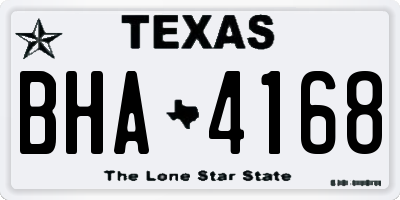 TX license plate BHA4168
