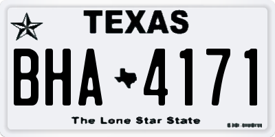 TX license plate BHA4171
