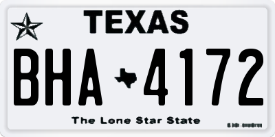 TX license plate BHA4172