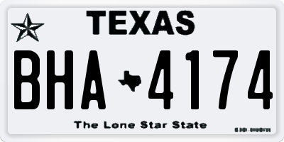 TX license plate BHA4174