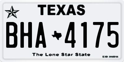 TX license plate BHA4175