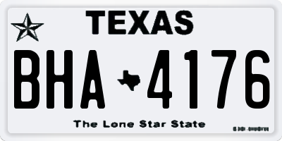 TX license plate BHA4176