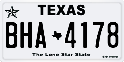 TX license plate BHA4178