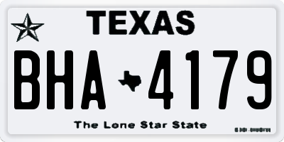 TX license plate BHA4179